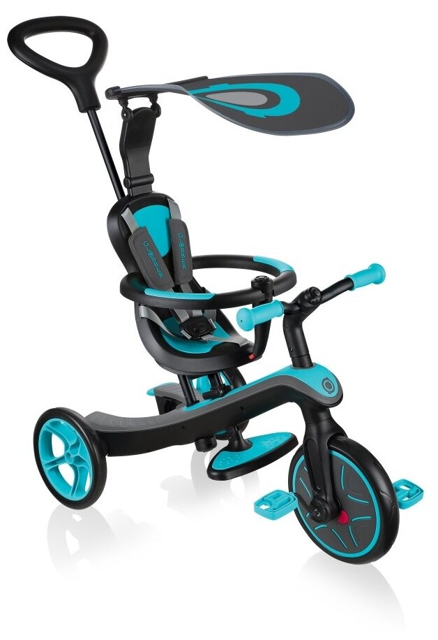 Детские трехколесные велосипеды, самокаты с сиденьем и беговелы для малышей GLOBBER EXPLORER TRIKE 4-в-1 632-105 Цвет-Teal