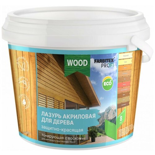 Лазурь акриловая для дерева защитно-красящая FARBITEX профи WOOD (Артикул: 4300007738; Цвет: Красное дерево; Фасовка = 0,9 л)