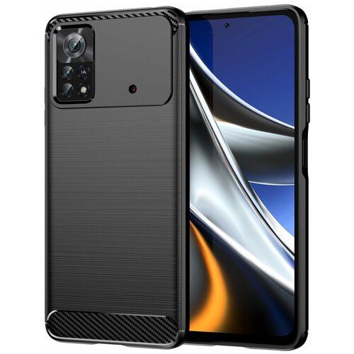 Чехол-накладка Carbon Fibre для Xiaomi Poco X4 Pro 5G (черный)