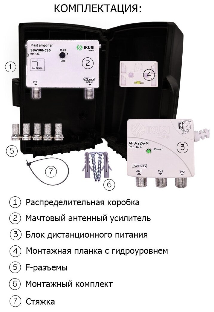 Мачтовый антенный усилитель JSBA-100-C60