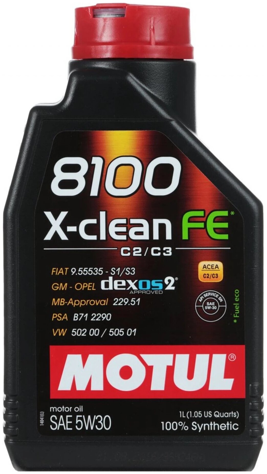 Синтетическое моторное масло Motul 8100 X-clean+ 5W30, 1 л