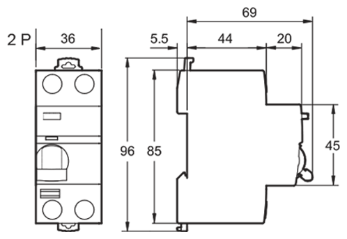 Acti 9 A9R41240 Выключатель дифференциального тока двухполюсный 40А 30мА (тип AC) Schneider Electric - фото №2