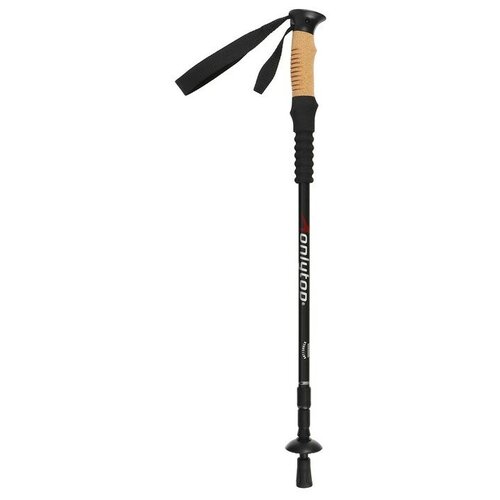 Палка для скандинавской ходьбы, телескопическая, 3 секции, до 135 см, (1 шт), цвет чёрный
