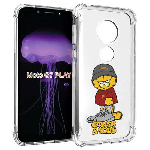 Чехол MyPads кот-в-кроссовках для Motorola Moto G7 Play задняя-панель-накладка-бампер