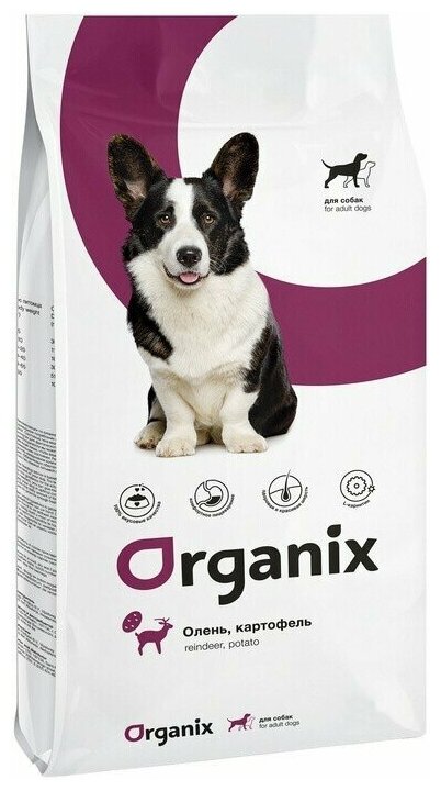 Корм Organix для взрослых собак (с олениной и картофелем) 18 кг