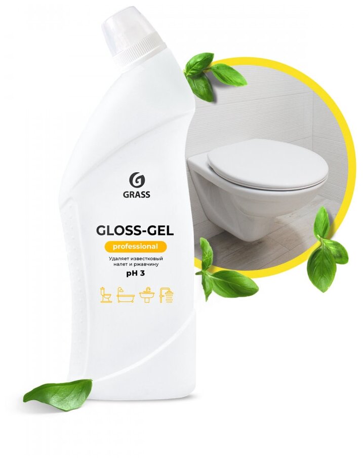 фото Чистящее средство для любых поверхностей Грасс Gloss Gel Professional 750 мл