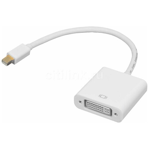 Переходник Display Port miniDisplayPort (m) - DVI (f), белый переходник адаптер apple dvi d mini display port белый