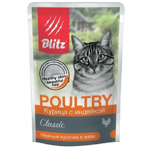 Blitz Паучи для кошек курица индейка в желе BCW05-1-00085 | Classic Chicken Turkey in Jelly Adult Cat All Breeds 0,085 кг 53612 (22 шт) blitz паучи для кошек курица индейка в желе bcw05 1 00085 classic chicken turkey in jelly adult cat all breeds 0 085 кг 26 шт