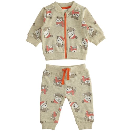 фото Комплект (толстовка, брюки) ido, размер 18, серый,бежевый