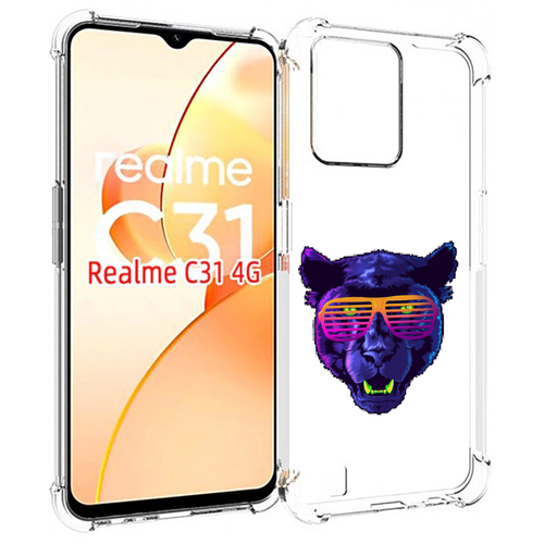 Чехол MyPads фиолетовая пума в очках для OPPO Realme C31 задняя-панель-накладка-бампер чехол mypads фиолетовая девушка в очках женский для oppo realme c31 задняя панель накладка бампер