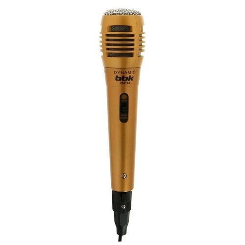 Микрофон BBK CM114, разъем 6.3/3.5 мм, 2.5м, цвет бронзовый