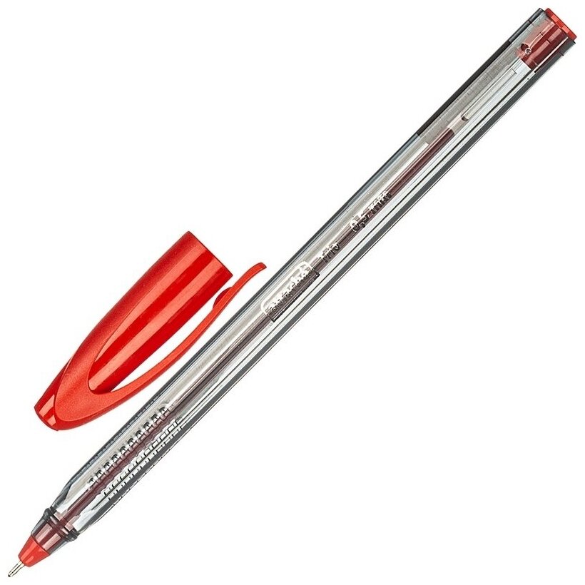 Ручка шариковая Attache Glide Trio, 0,5 мм, масляная основа, неавтоматическая, красная (722457)