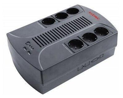 ИБП DKC Линейно-интерактивный серии Info PDU, 600 ВА/360 Вт, 1/1, 6xSchuko, USB для зарядки (2), USB + RJ11, 1x7Aч