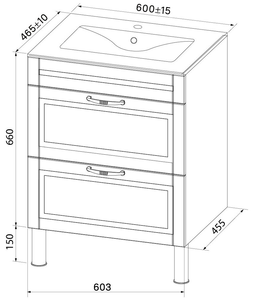 Тумба с раковиной Iddis Oxford 60 OXF60W0i95K - фото №7