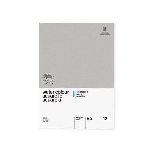 Winsor &Newton Альбом для акварели Classic 300г/м.кв 14,8*21см 12л Grain fin \ Cold pressed склейка по короткой