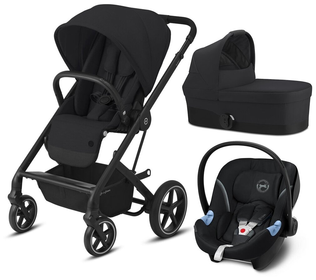 Коляска 3в1 Cybex Balios S Lux Deep Black (c адаптером, дождевиком, москитной сеткой)