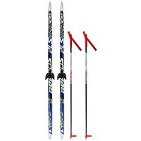 Комплект лыжный бренд ЦСТ "Step", длина лыж 150 см, длина палок 110 (+/-5 см), крепление NN75 мм, цвет микс