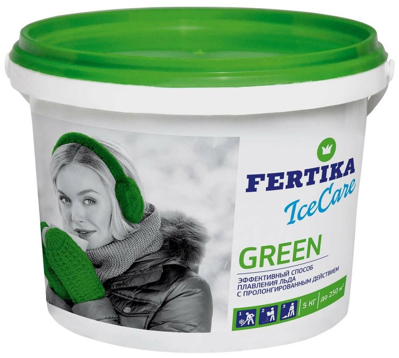 Противогололедный реагент FERTIKA IceCare Green 5 кг ведро