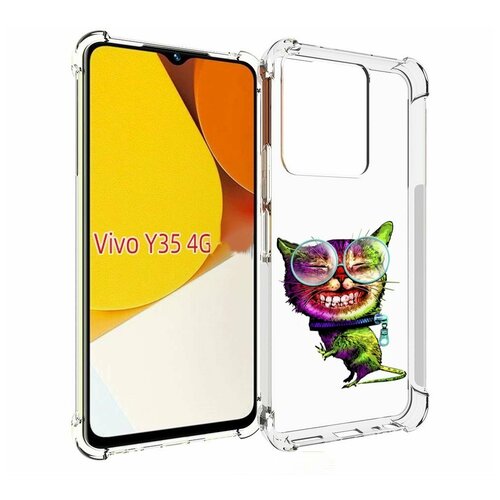 Чехол MyPads Веселый кот для Vivo Y35 4G 2022 / Vivo Y22 задняя-панель-накладка-бампер