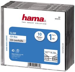 Коробка Hama на 1CD/DVD H-51275 прозрачный (упаковка 10шт) (825839) (51275)