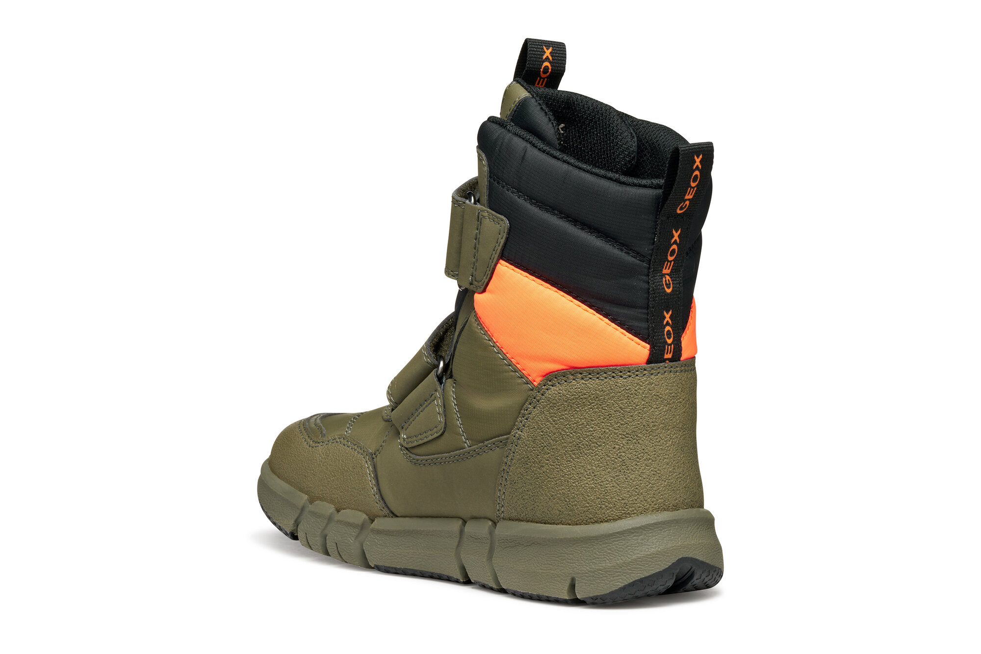 Полусапоги GEOX Flexyper ABX, размер 30 EU, милитари/оранжевый — фото 1