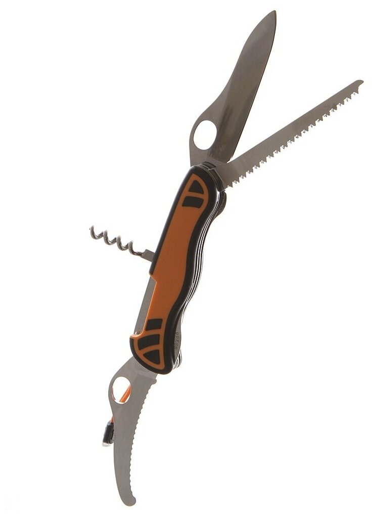 Нож перочинный Victorinox Hunter XT One Hand (0.8341.MC9) 111мм 6функций оранжевый/черный карт.короб - фото №15