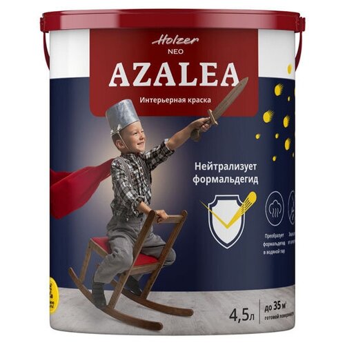 Краска акриловая Holzer Azalea матовая бeлый 4.5 л