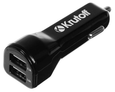 АЗУ Krutoff CCH-01 2xUSB, 2.1A (black)