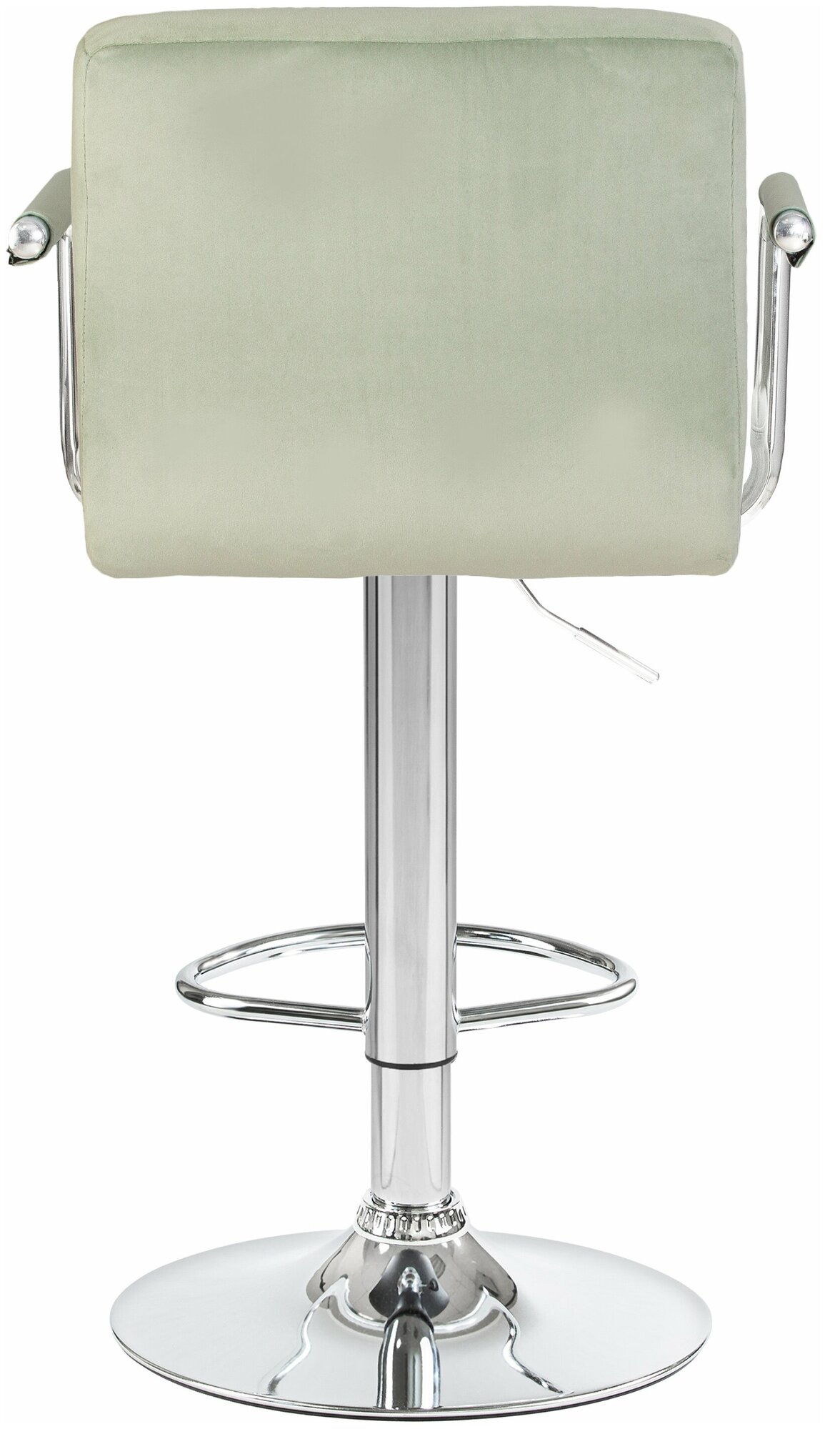 Барный кухонный велюровый стул офисный с подлокотниками и мягкой спинкой парикмахерское кресло мастера KRUGER ARM, мятный велюр - фотография № 5