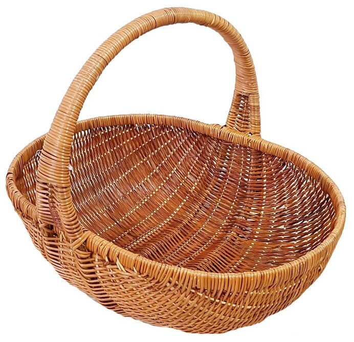 фото Корзина плетеная из ферна с высокой ручкой для упаковки подарков, 38*26*11/29 см, ручная работа