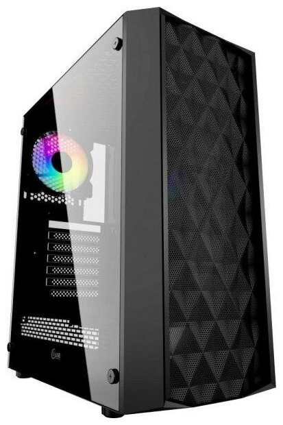 Корпус ATX Powercase Diamond Mesh LED Без БП чёрный CMDM-L1