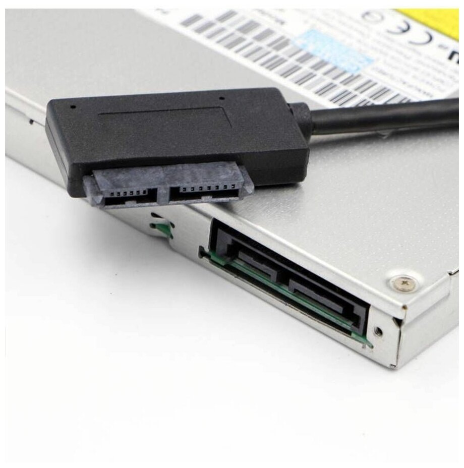 Адаптер - переходник USB 20 - Slimline SATA 6p+7p для оптических приводов ноутбука