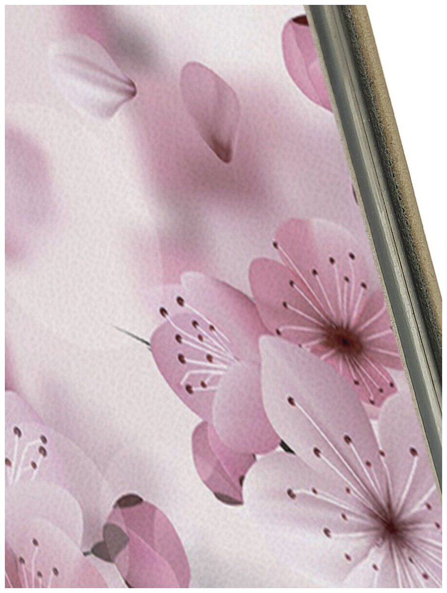 Чехол-книжка Бело-розовые цветочки на Honor 7A / 7S / Huawei Y5 (2018) / Y5 Prime (2018) / Хуавей У5 Прайм (2018) / Хонор 7А / 7s золотой