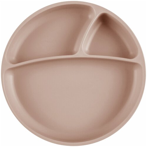 фото Miniloioi portions - bubble beige детская силиконовая секционная тарелка с присоской для кормления и прикорма менажница 0+ бежевый minikoioi