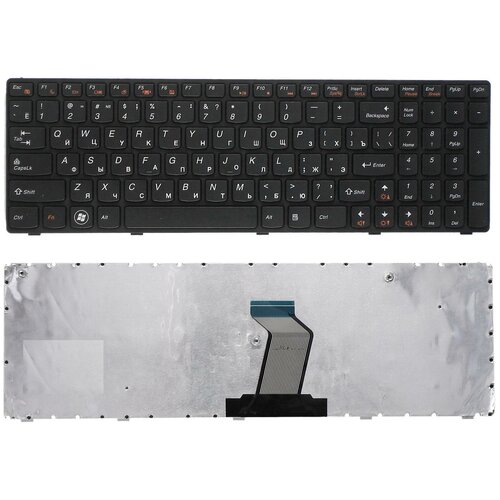 Клавиатура для ноутбука Lenovo IdeaPad Z560 Z565 G570 G770 черная с рамкой 549₽