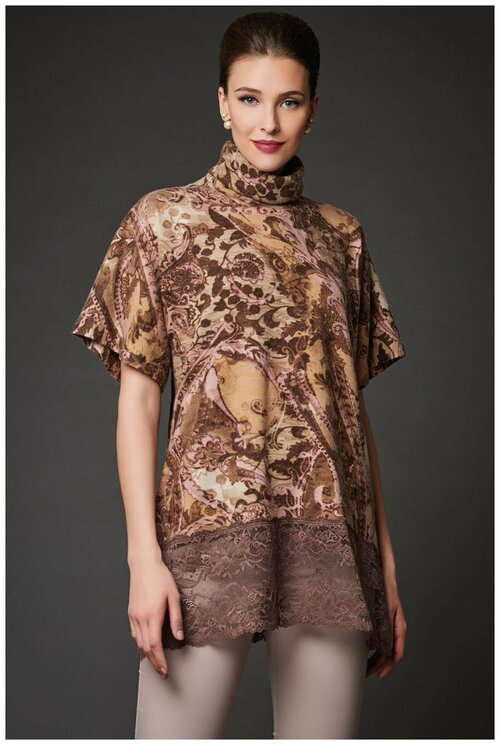 Блуза  Арт-Деко, размер 44, коричневый