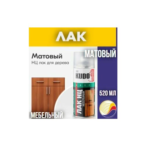 Лак для дерева НЦ мебельный матовый 520 мл KU-9009 691₽