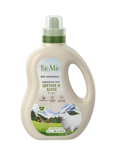 Гель для стирки BIOMIO BIO-LAUNDRY GEL Colors&Whites, универсальный, 900 мл
