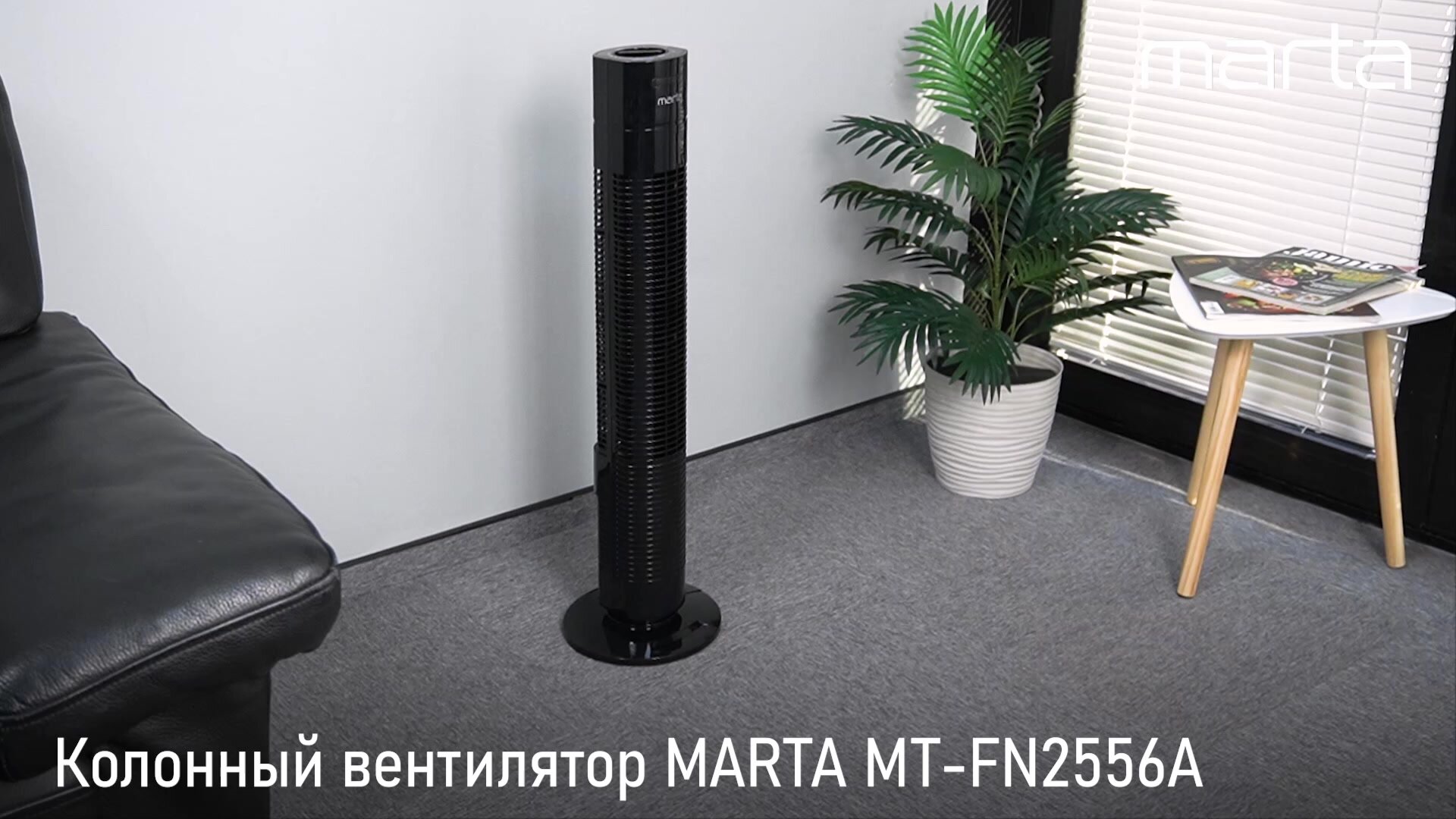 Напольный вентилятор MARTA MT-FN2556A черный — фото 1