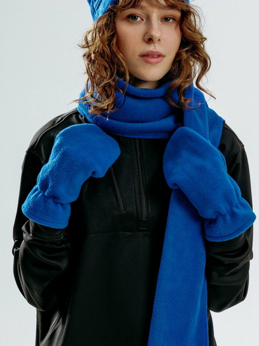 Варежки molti для мужчин и женщин  размер 25х12  синий