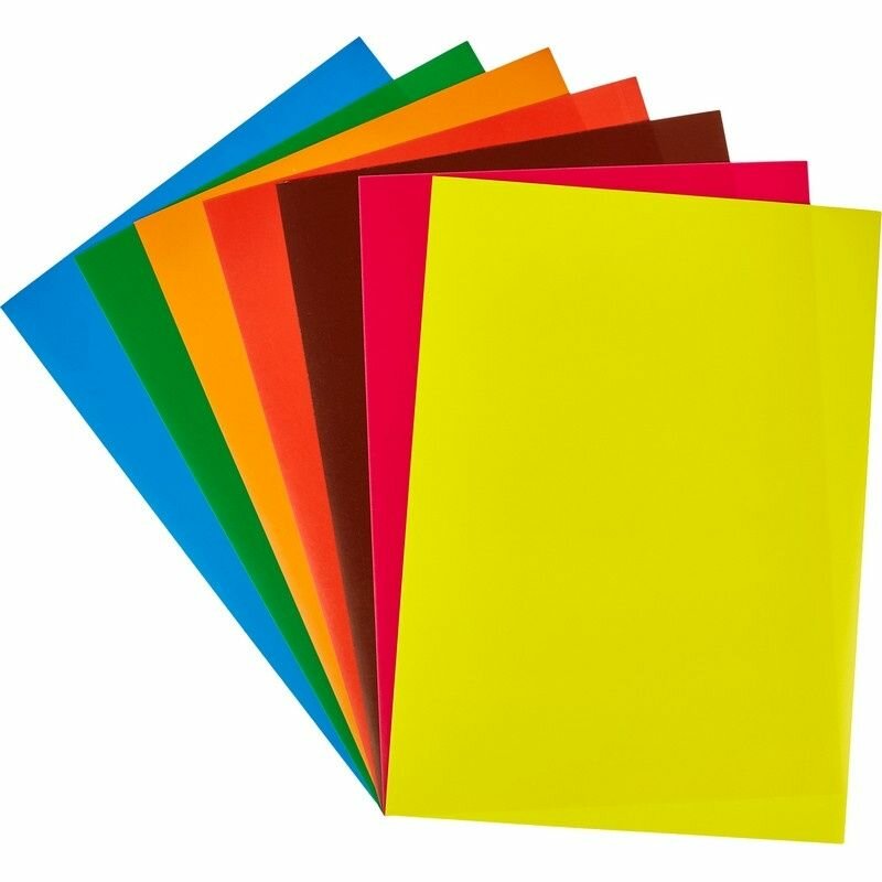 Бумага цветная №1 School 8 листов, 8 цветов, А4, Живая природа, мелованная