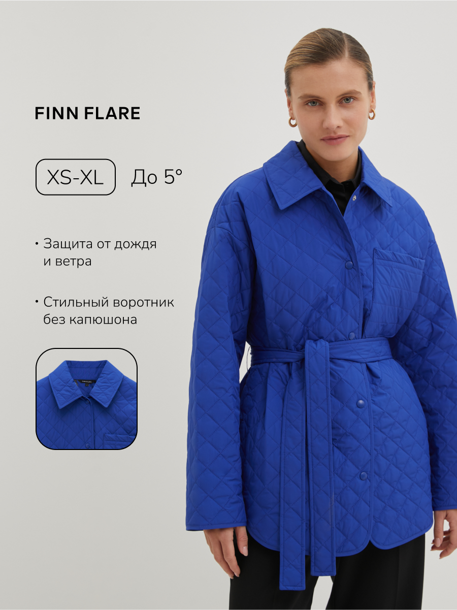 Куртка FINN FLARE Стеганая куртка с поясом, размер XL(176-100-106), синий