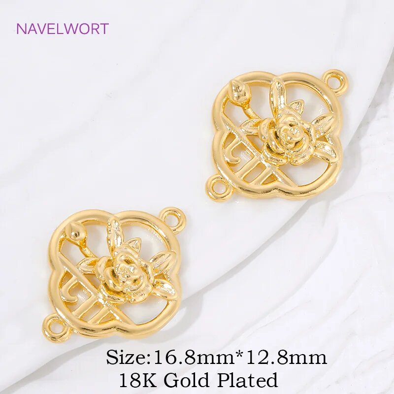 Коннекторы для браслетов NAVELWORT золотые 18К