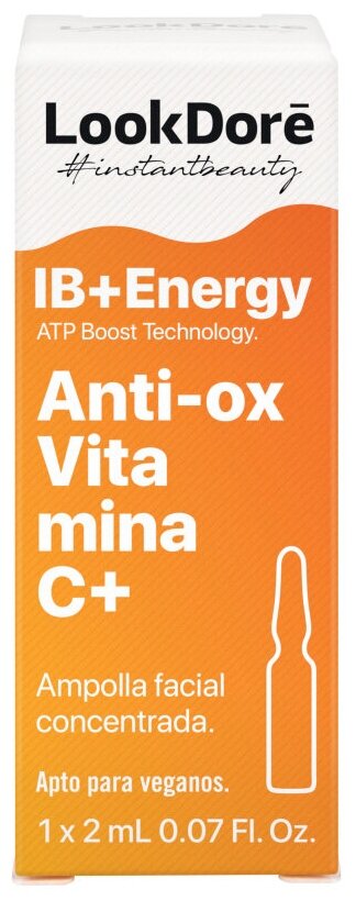 LOOK DORE IB ENERGY AMPOULES ANTI-OX VITAMIN C концентрированная сыворотка в ампулах моментального восстановления с витамином С 1х2мл