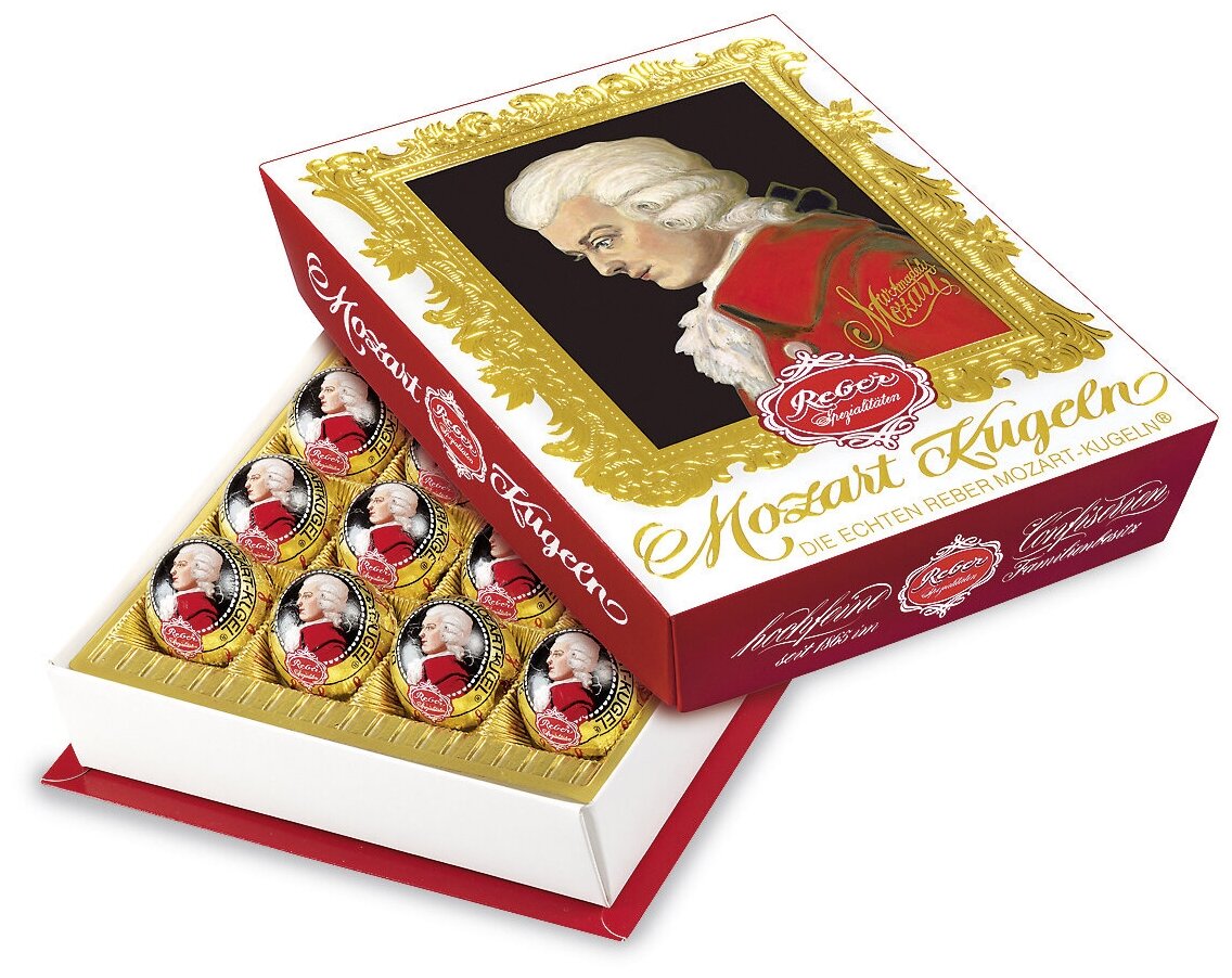 Подарочный набор Reber Mozart Шоколадные конфеты из горького шоколада, 400 г