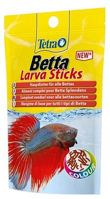 Tetra Betta LarvaSticks корм для петушков и других лабиринтовых рыб (в форме мотыля) 5 г. - фотография № 7