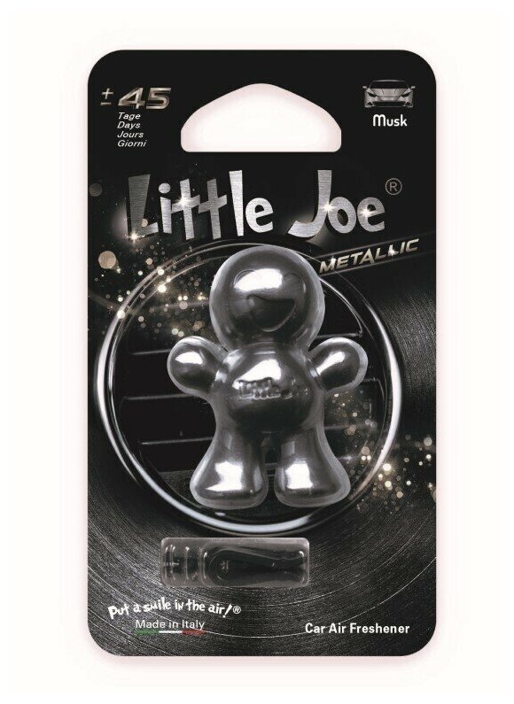 Ароматизатор для автомобиля в дефлектор улыбающийся человечек Little Joe Metallic Musk, Мускус