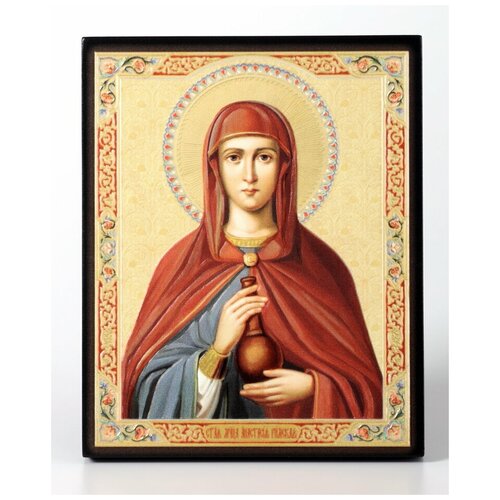 Цветное фото церковное 13х15 объем. печать на доске, лак (Анастасия Римская) #169096 портрет по фото римская леди