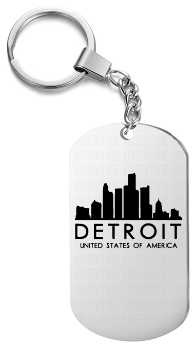 Брелок для ключей «Детройт» жетон с гравировкой 