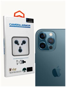 Фото Сапфировое защитное стекло на линзы камеры Sapphire Camera Armor для iPhone 12 Pro Max, синий